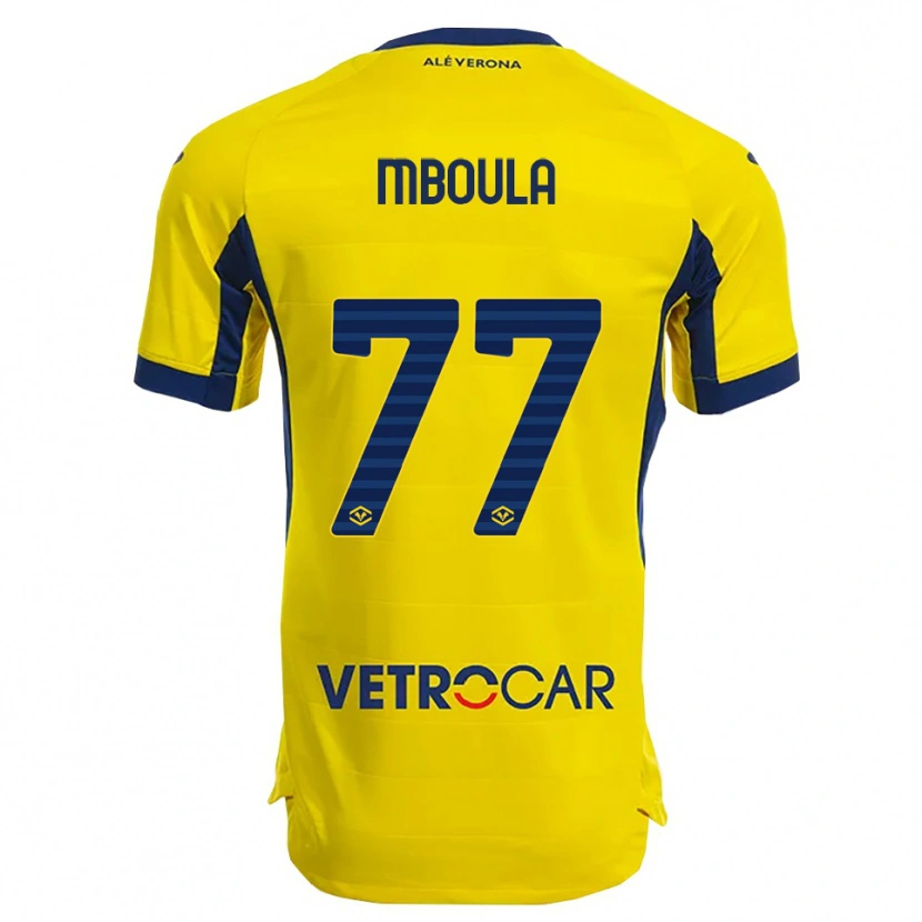 Danxen Hombre Camiseta Jordi Mboula #77 Amarillo Marino 2ª Equipación 2025/26 La Camisa México