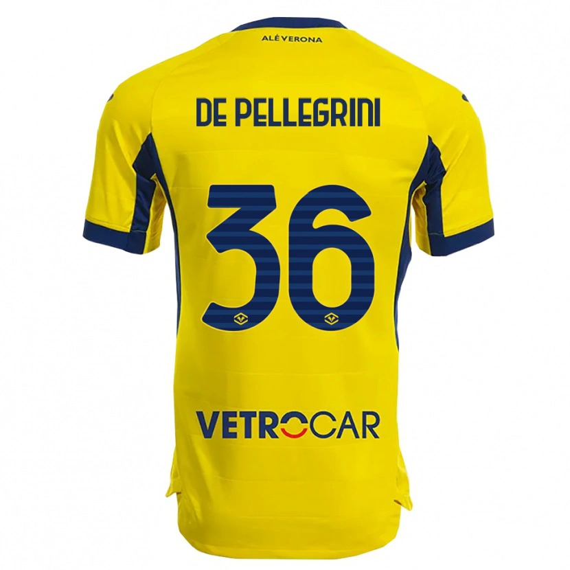 Danxen Hombre Camiseta Erika De Pellegrini #36 Amarillo Marino 2ª Equipación 2025/26 La Camisa México