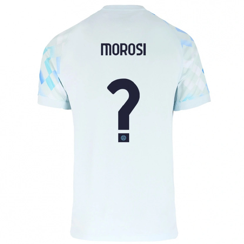 Danxen Hombre Camiseta Cesare Morosi #0 Blanco Azul 2ª Equipación 2025/26 La Camisa México