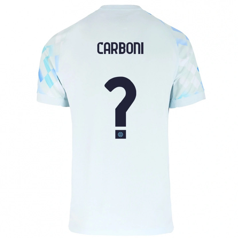 Danxen Hombre Camiseta Cristiano Carboni #0 Blanco Azul 2ª Equipación 2025/26 La Camisa México