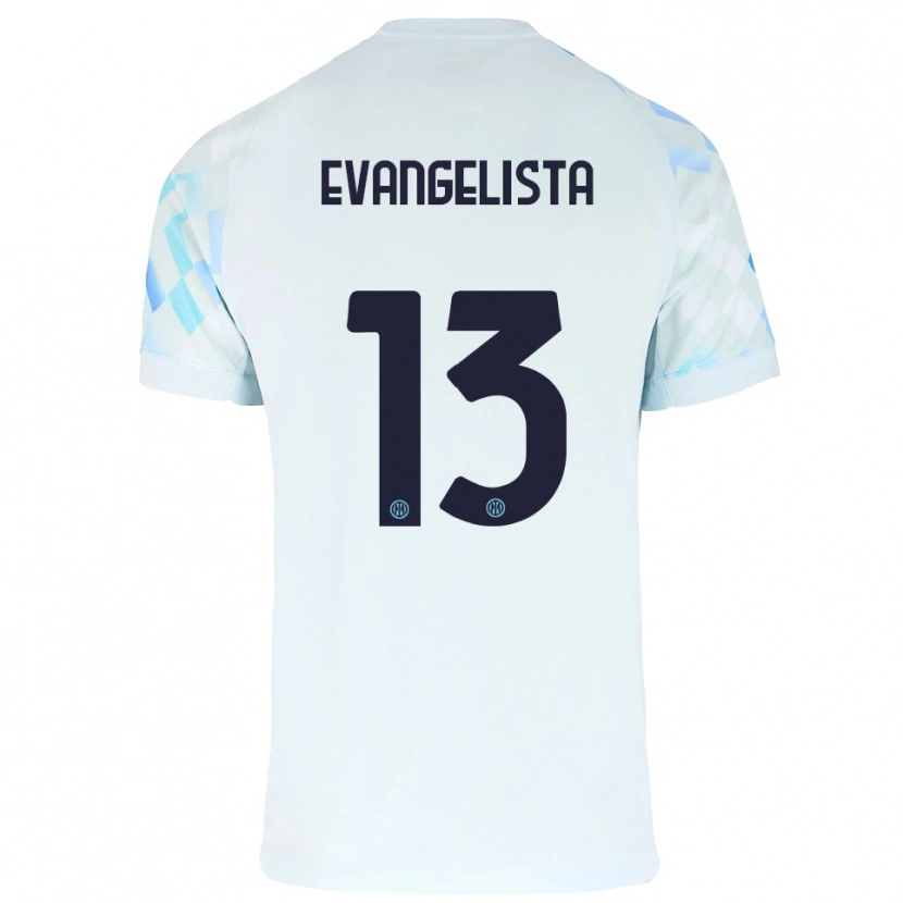 Danxen Hombre Camiseta Edoardo Evangelista #13 Blanco Azul 2ª Equipación 2025/26 La Camisa México