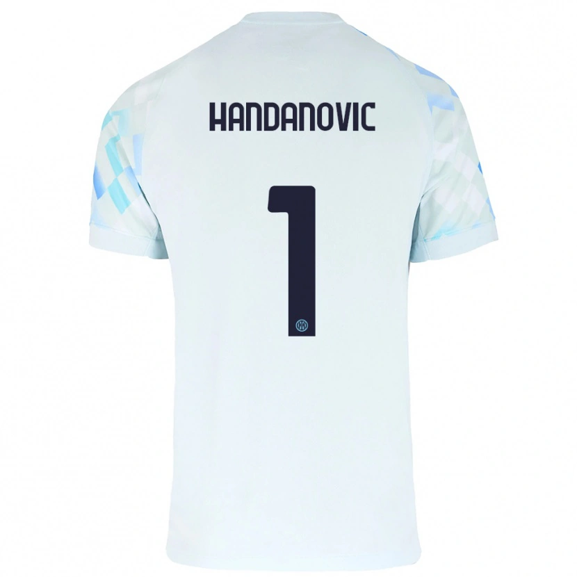 Danxen Hombre Camiseta Samir Handanovic #1 Blanco Azul 2ª Equipación 2025/26 La Camisa México