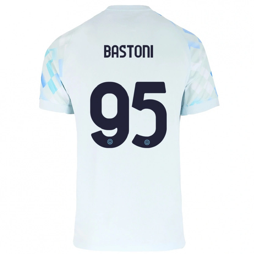 Danxen Hombre Camiseta Alessandro Bastoni #95 Blanco Azul 2ª Equipación 2025/26 La Camisa México