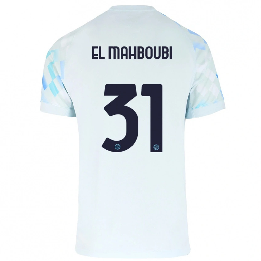 Danxen Hombre Camiseta Anas El Mahboubi #31 Blanco Azul 2ª Equipación 2025/26 La Camisa México