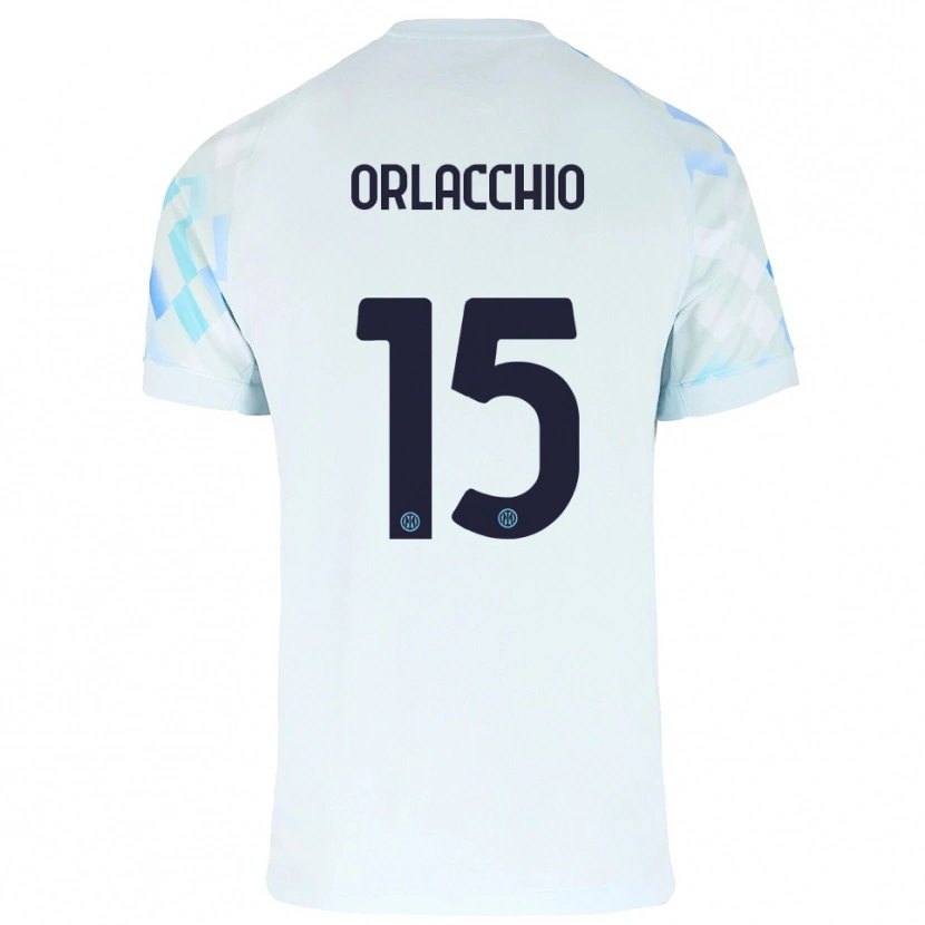 Danxen Hombre Camiseta Angelo Orlacchio #15 Blanco Azul 2ª Equipación 2025/26 La Camisa México