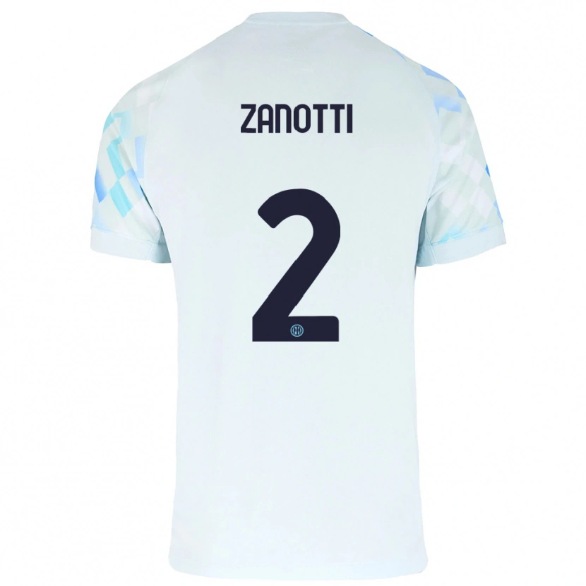 Danxen Hombre Camiseta Mattia Zanotti #2 Blanco Azul 2ª Equipación 2025/26 La Camisa México
