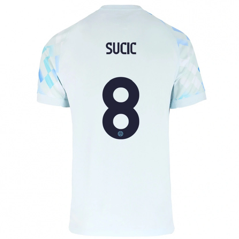 Danxen Hombre Camiseta Petar Sučić #8 Blanco Azul 2ª Equipación 2025/26 La Camisa México