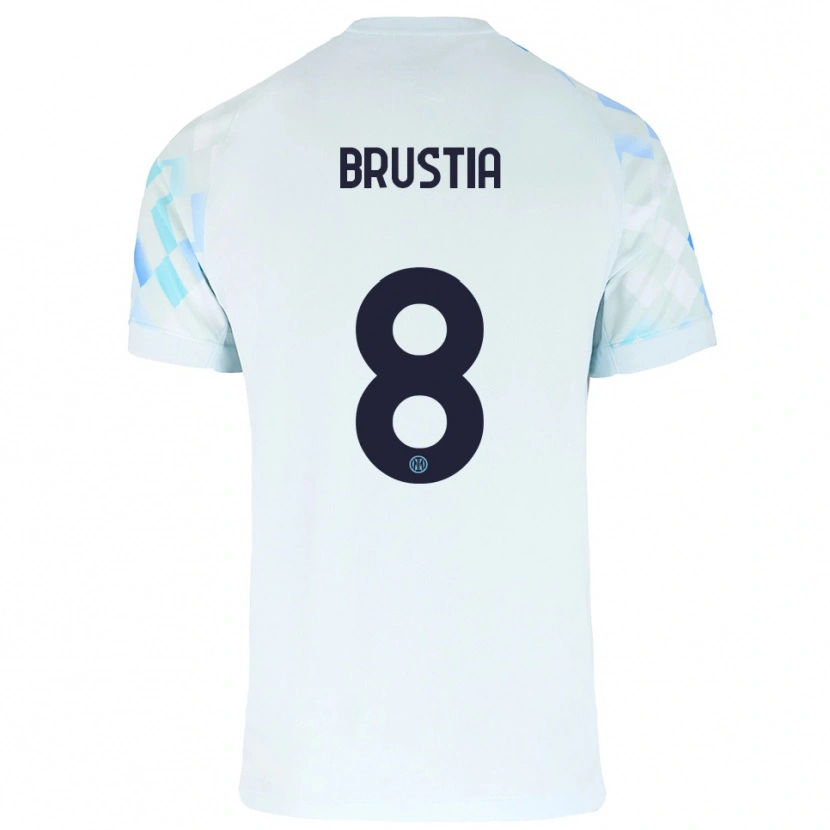 Danxen Hombre Camiseta Martina Brustia #8 Blanco Azul 2ª Equipación 2025/26 La Camisa México