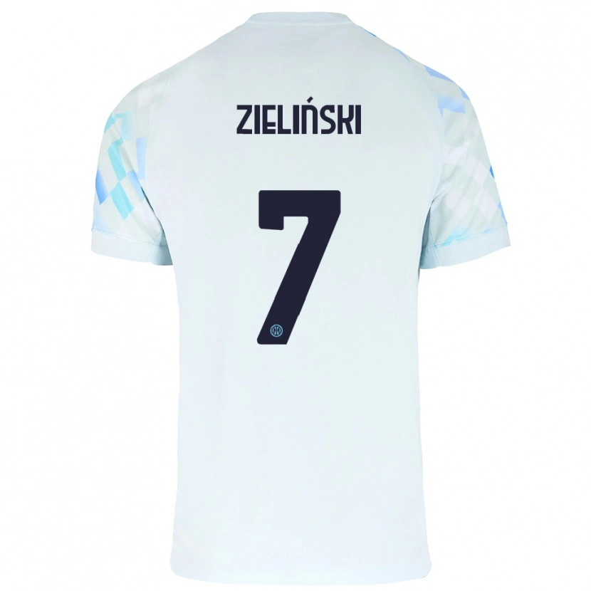 Danxen Hombre Camiseta Piotr Zieliński #7 Blanco Azul 2ª Equipación 2025/26 La Camisa México