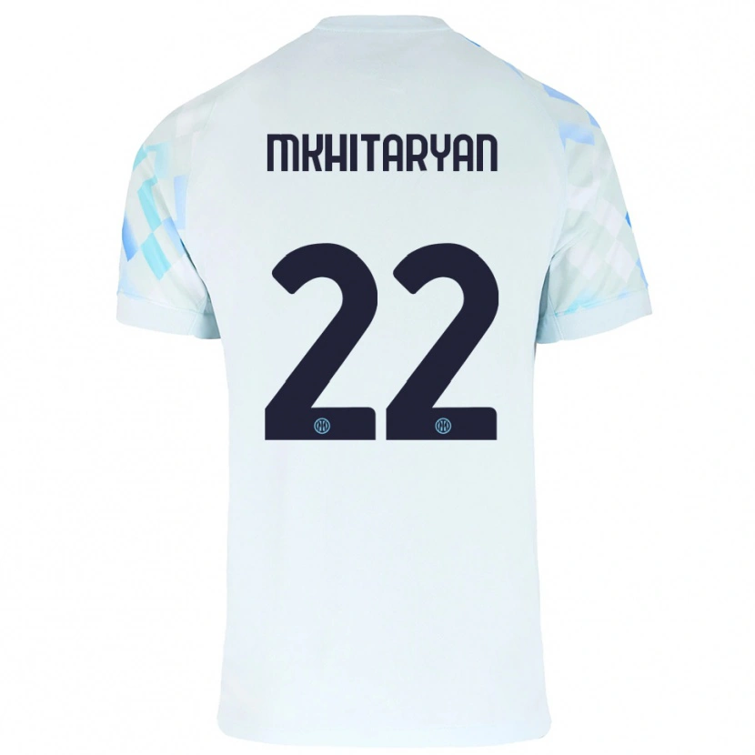 Danxen Hombre Camiseta Henrikh Mkhitaryan #22 Blanco Azul 2ª Equipación 2025/26 La Camisa México
