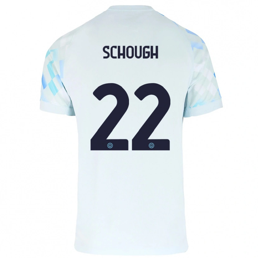 Danxen Hombre Camiseta Olivia Schough #22 Blanco Azul 2ª Equipación 2025/26 La Camisa México