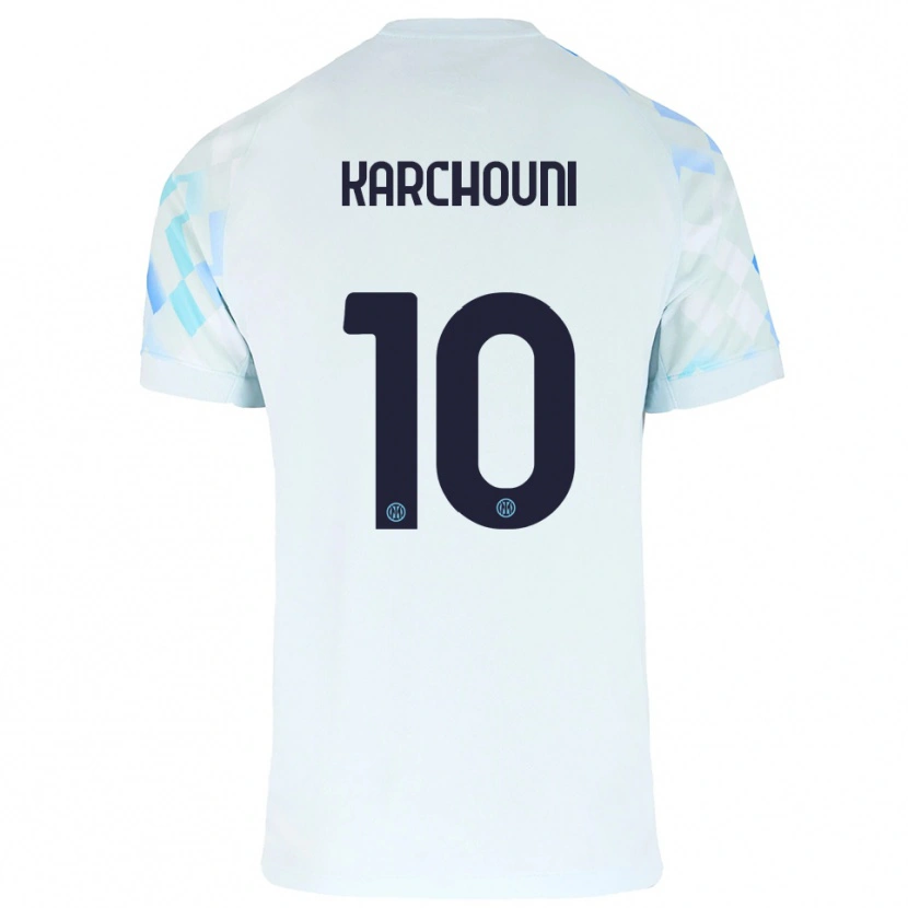 Danxen Hombre Camiseta Ghoutia Karchouni #10 Blanco Azul 2ª Equipación 2025/26 La Camisa México