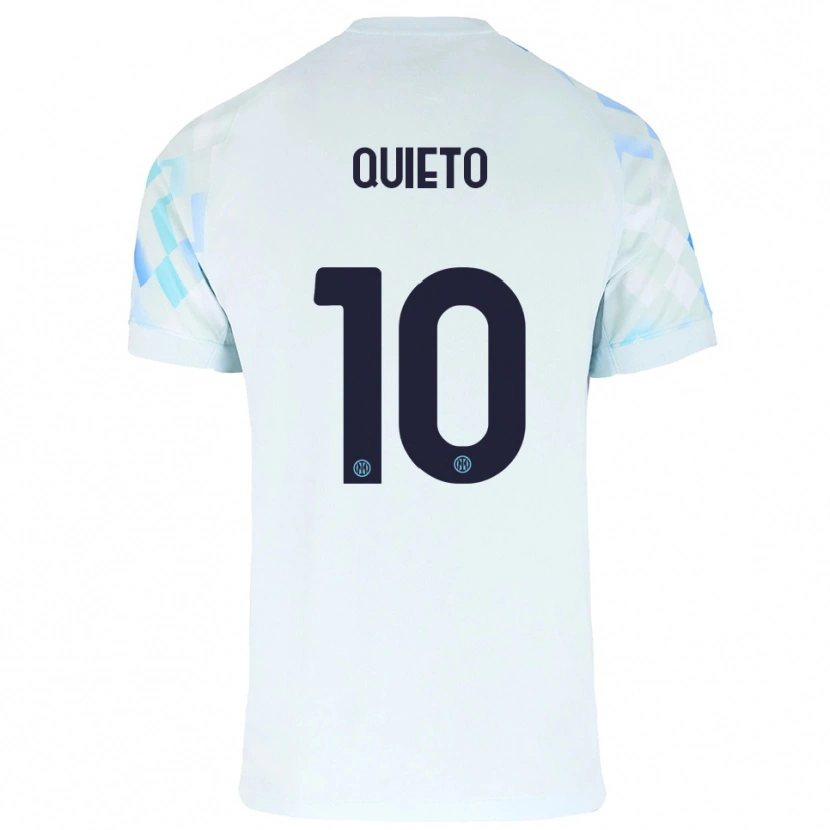 Danxen Hombre Camiseta Daniele Quieto #10 Blanco Azul 2ª Equipación 2025/26 La Camisa México