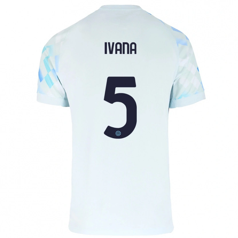 Danxen Hombre Camiseta Ivana Andrés Sanz #5 Blanco Azul 2ª Equipación 2025/26 La Camisa México