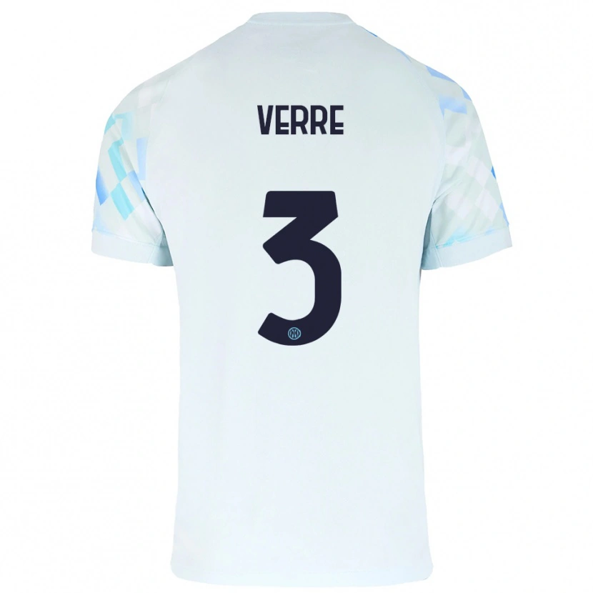 Danxen Hombre Camiseta Manuel Verre #3 Blanco Azul 2ª Equipación 2025/26 La Camisa México
