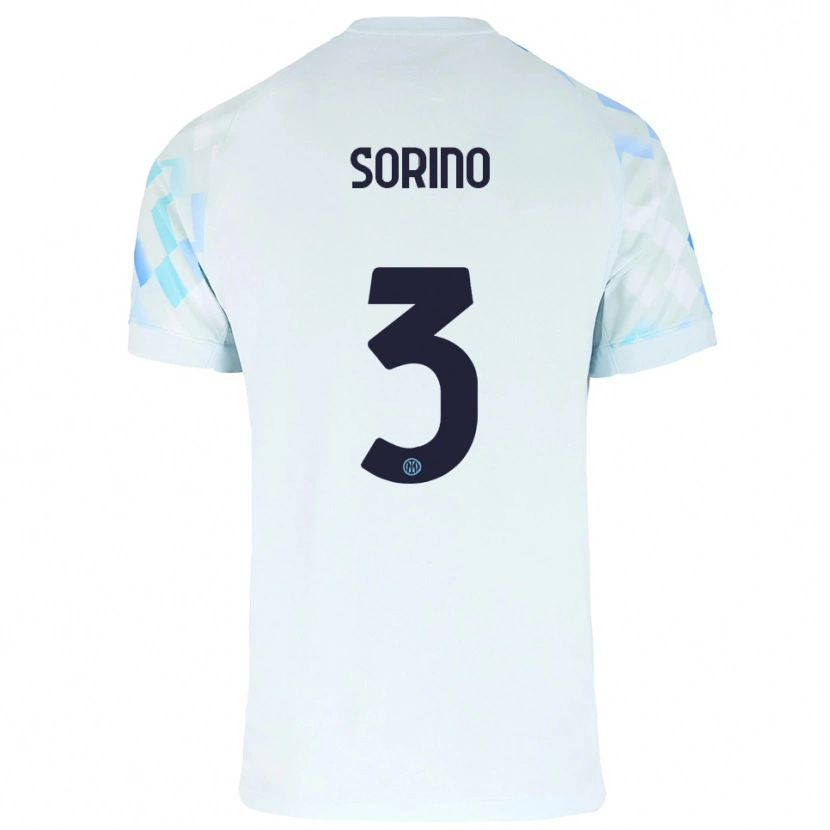 Danxen Hombre Camiseta Davide Sorino #3 Blanco Azul 2ª Equipación 2025/26 La Camisa México