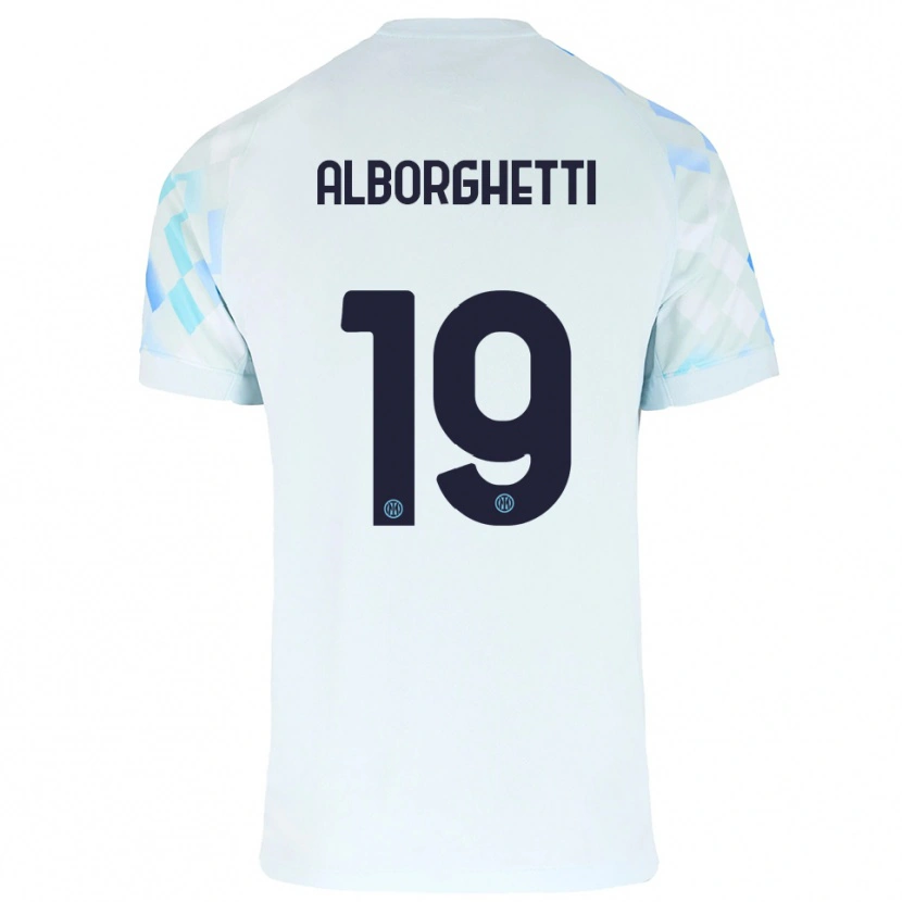 Danxen Hombre Camiseta Lisa Alborghetti #19 Blanco Azul 2ª Equipación 2025/26 La Camisa México