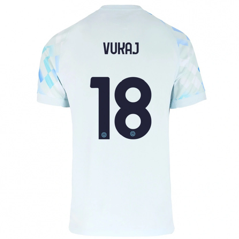 Danxen Hombre Camiseta Alen Vukaj #18 Blanco Azul 2ª Equipación 2025/26 La Camisa México