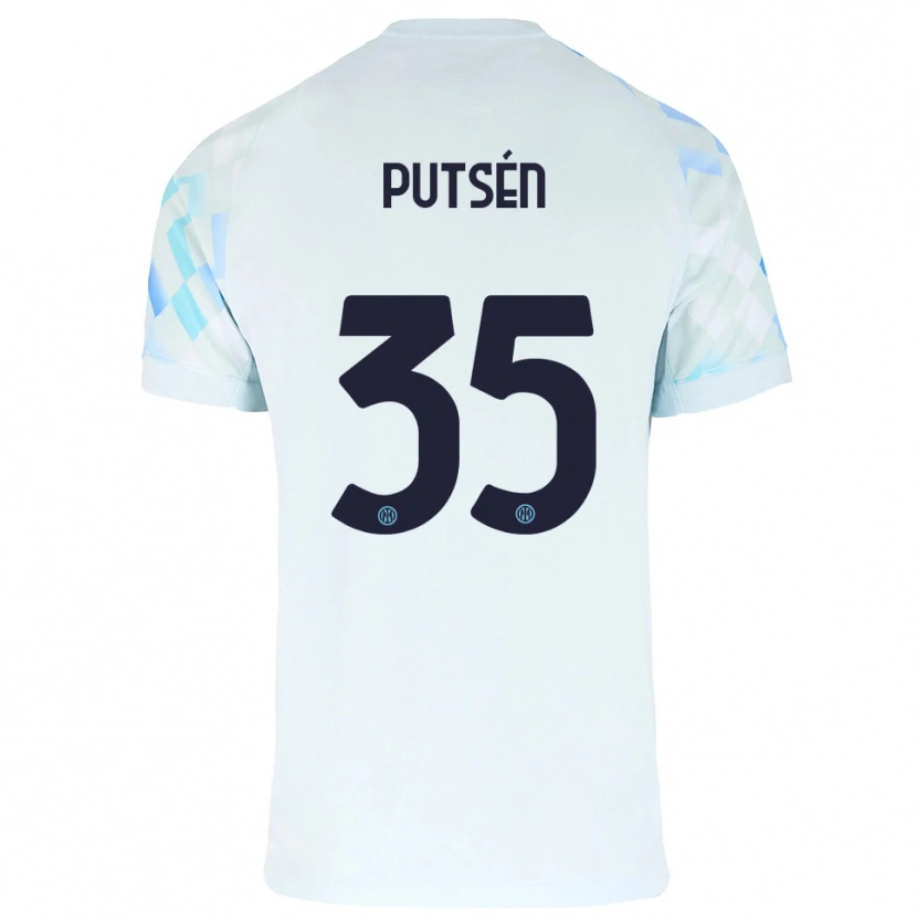 Danxen Hombre Camiseta Dino Putsén #35 Blanco Azul 2ª Equipación 2025/26 La Camisa México