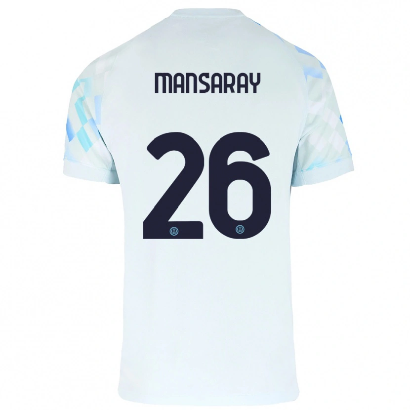 Danxen Hombre Camiseta Jasmin Mansaray #26 Blanco Azul 2ª Equipación 2025/26 La Camisa México