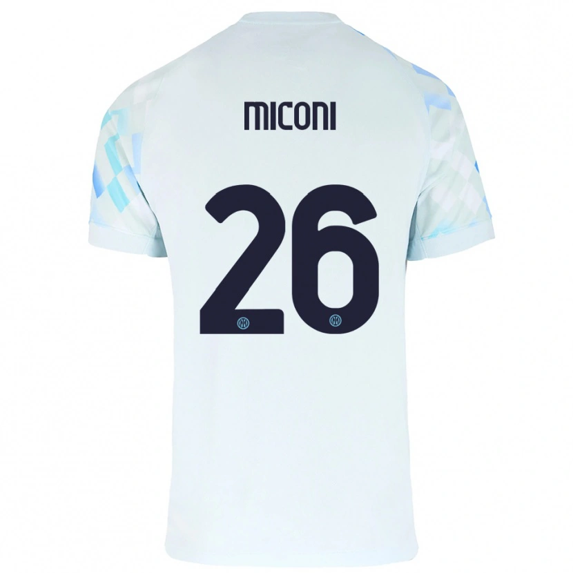 Danxen Hombre Camiseta Riccardo Miconi #26 Blanco Azul 2ª Equipación 2025/26 La Camisa México