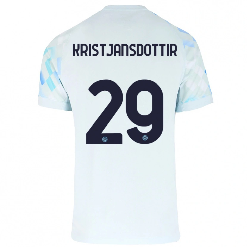 Danxen Hombre Camiseta Anna Bjork Kristjansdottir #29 Blanco Azul 2ª Equipación 2025/26 La Camisa México