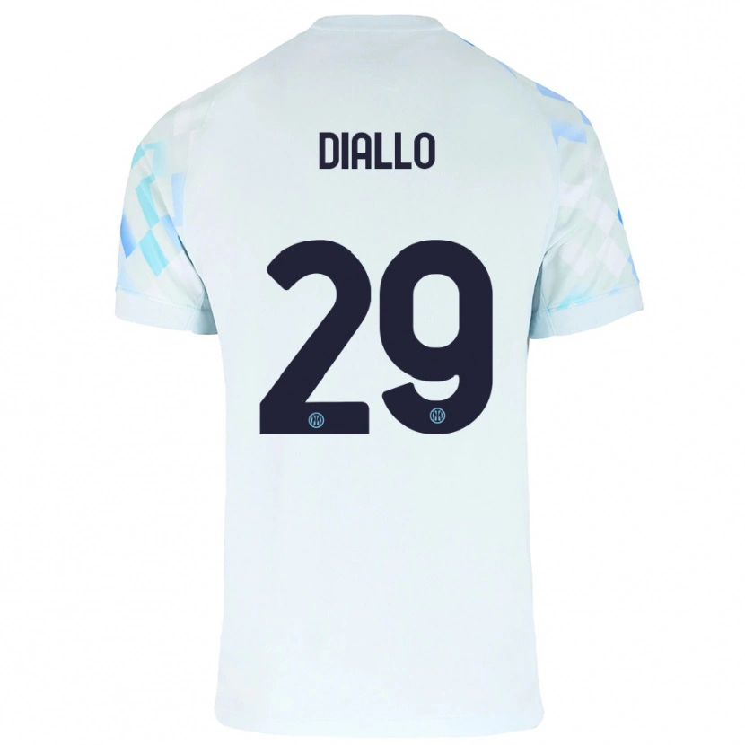 Danxen Hombre Camiseta Oumar Diallo #29 Blanco Azul 2ª Equipación 2025/26 La Camisa México