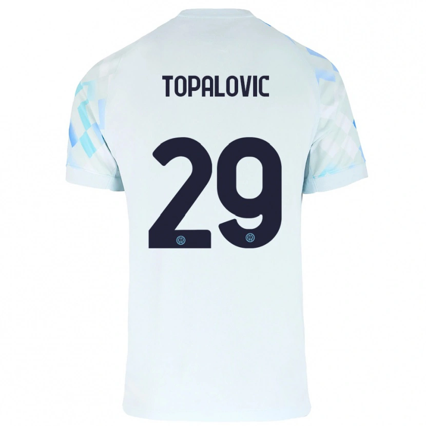 Danxen Hombre Camiseta Luka Topalovic #29 Blanco Azul 2ª Equipación 2025/26 La Camisa México