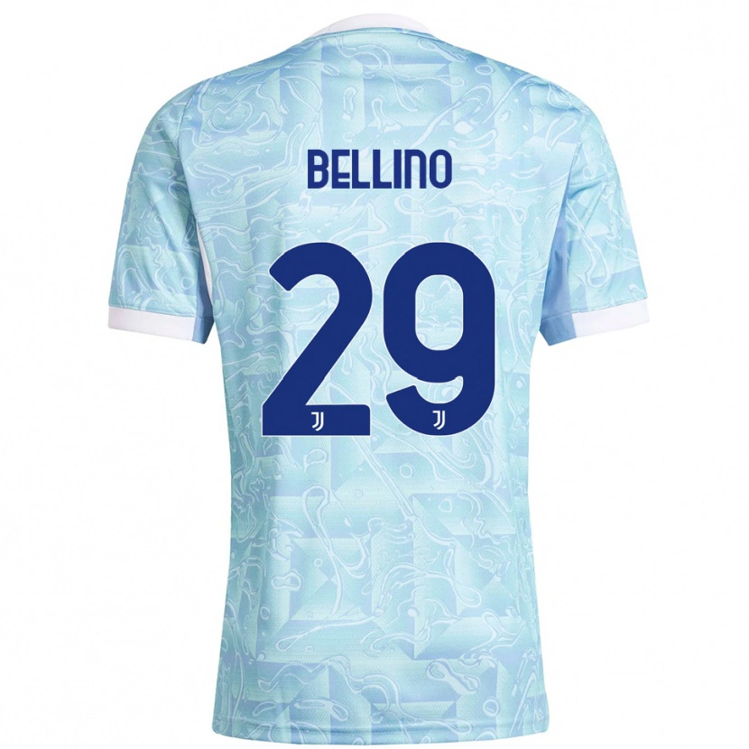 Danxen Hombre Camiseta Filippo Bellino #29 Azul Cielo Amarillo 2ª Equipación 2025/26 La Camisa México