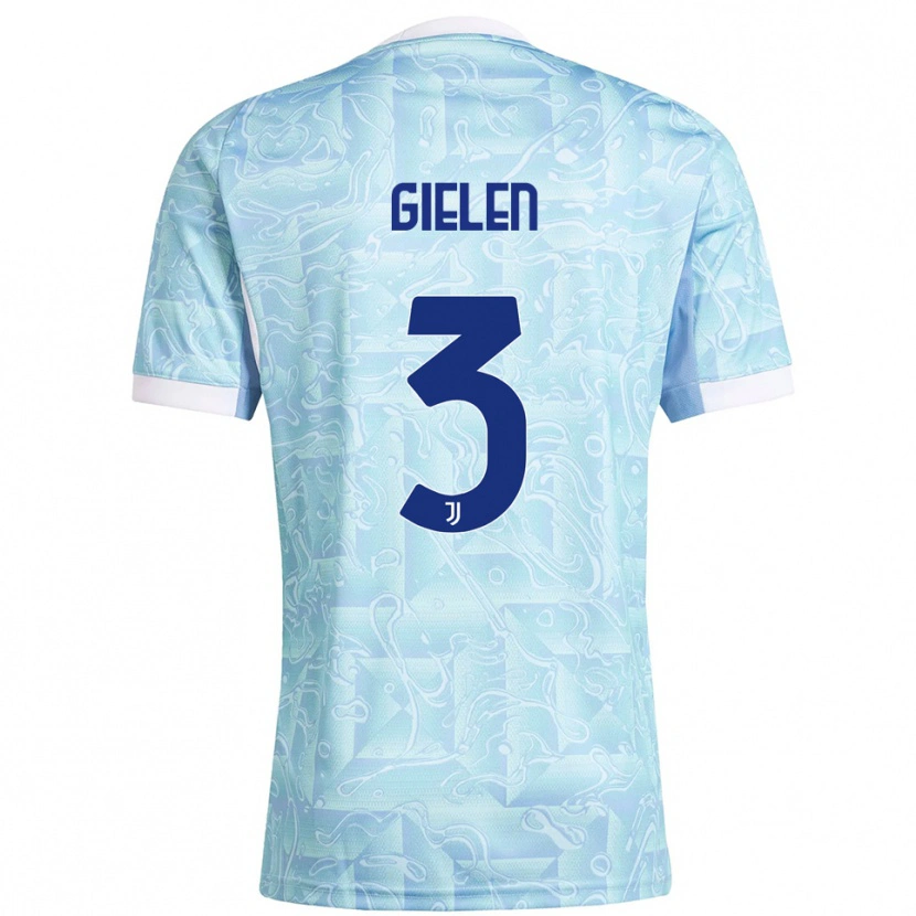 Danxen Hombre Camiseta Wout Gielen #3 Azul Cielo Amarillo 2ª Equipación 2025/26 La Camisa México