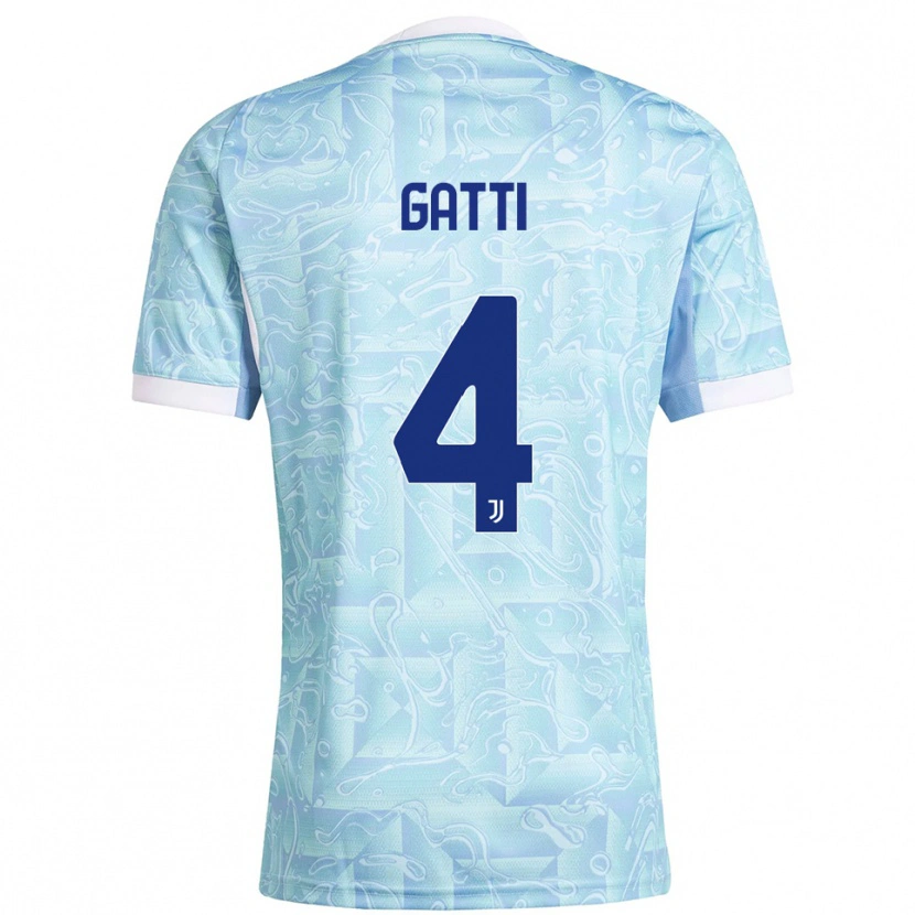 Danxen Hombre Camiseta Federico Gatti #4 Azul Cielo Amarillo 2ª Equipación 2025/26 La Camisa México
