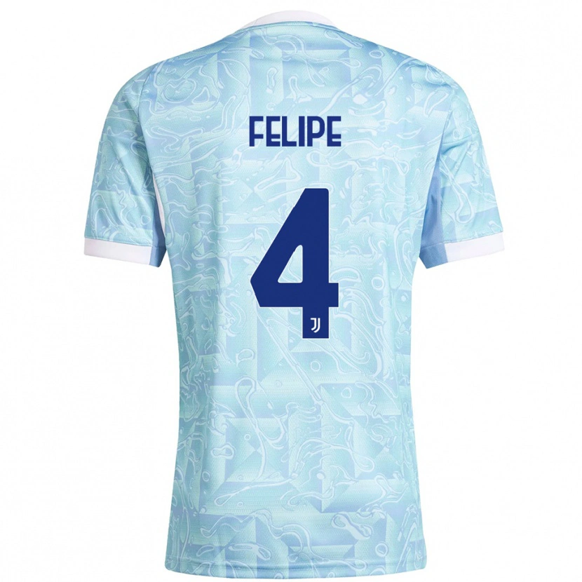 Danxen Hombre Camiseta Pedro Felipe #4 Azul Cielo Amarillo 2ª Equipación 2025/26 La Camisa México