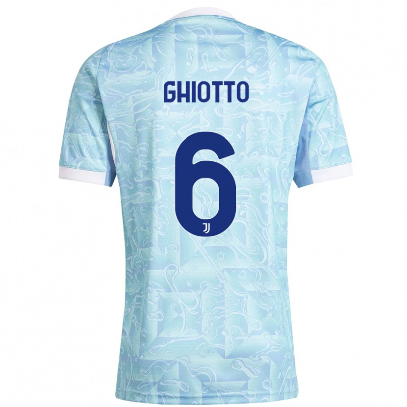Danxen Hombre Camiseta Alessandro Ghiotto #6 Azul Cielo Amarillo 2ª Equipación 2025/26 La Camisa México