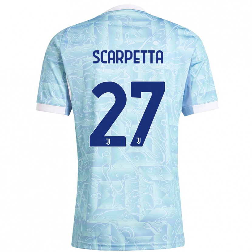 Danxen Hombre Camiseta Jacopo Scarpetta #27 Azul Cielo Amarillo 2ª Equipación 2025/26 La Camisa México