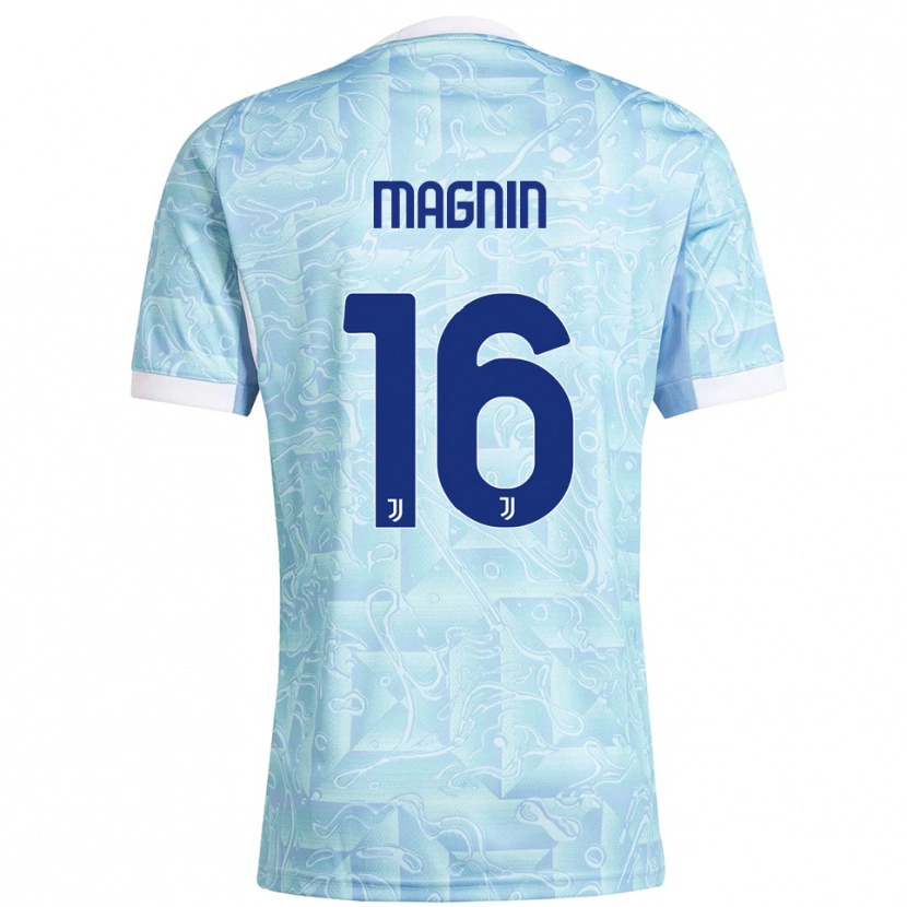 Danxen Hombre Camiseta Pauline Peyraud-Magnin #16 Azul Cielo Amarillo 2ª Equipación 2025/26 La Camisa México