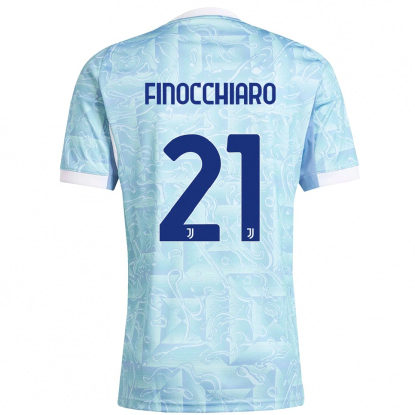 Danxen Hombre Camiseta Gabriele Finocchiaro #21 Azul Cielo Amarillo 2ª Equipación 2025/26 La Camisa México