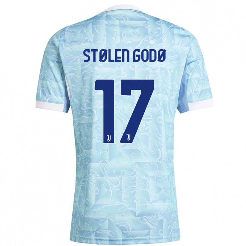 Danxen Hombre Camiseta Emma Stølen Godø #17 Azul Cielo Amarillo 2ª Equipación 2025/26 La Camisa México