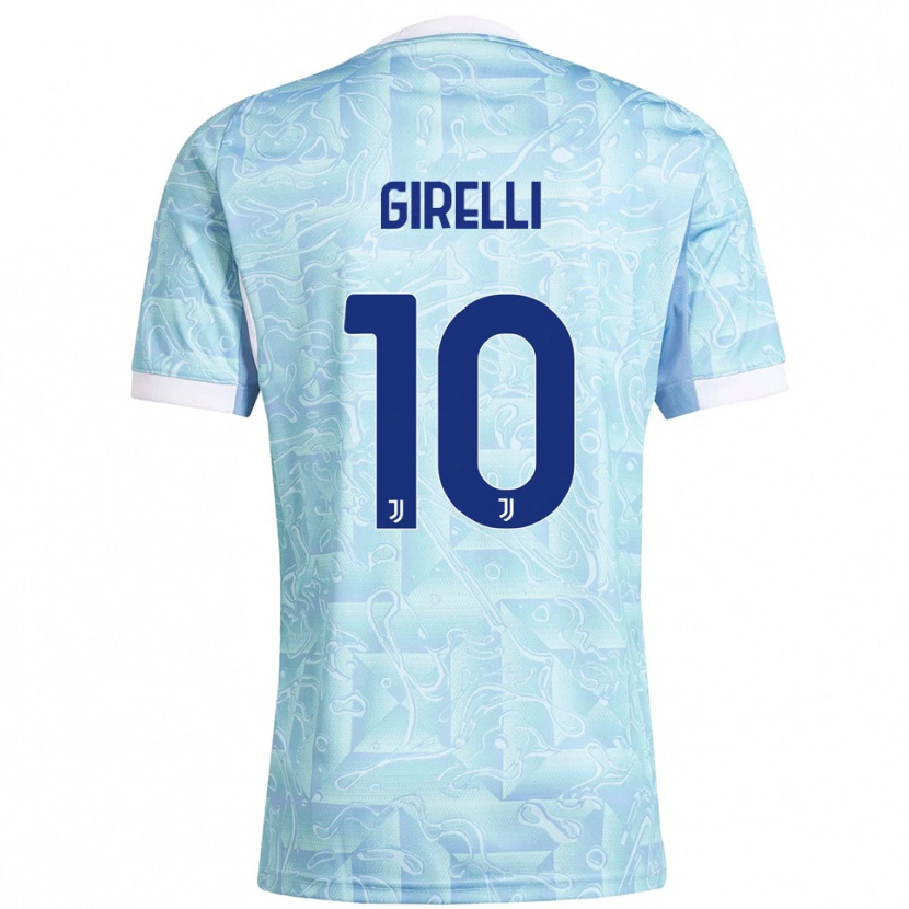 Danxen Hombre Camiseta Cristiana Girelli #10 Azul Cielo Amarillo 2ª Equipación 2025/26 La Camisa México