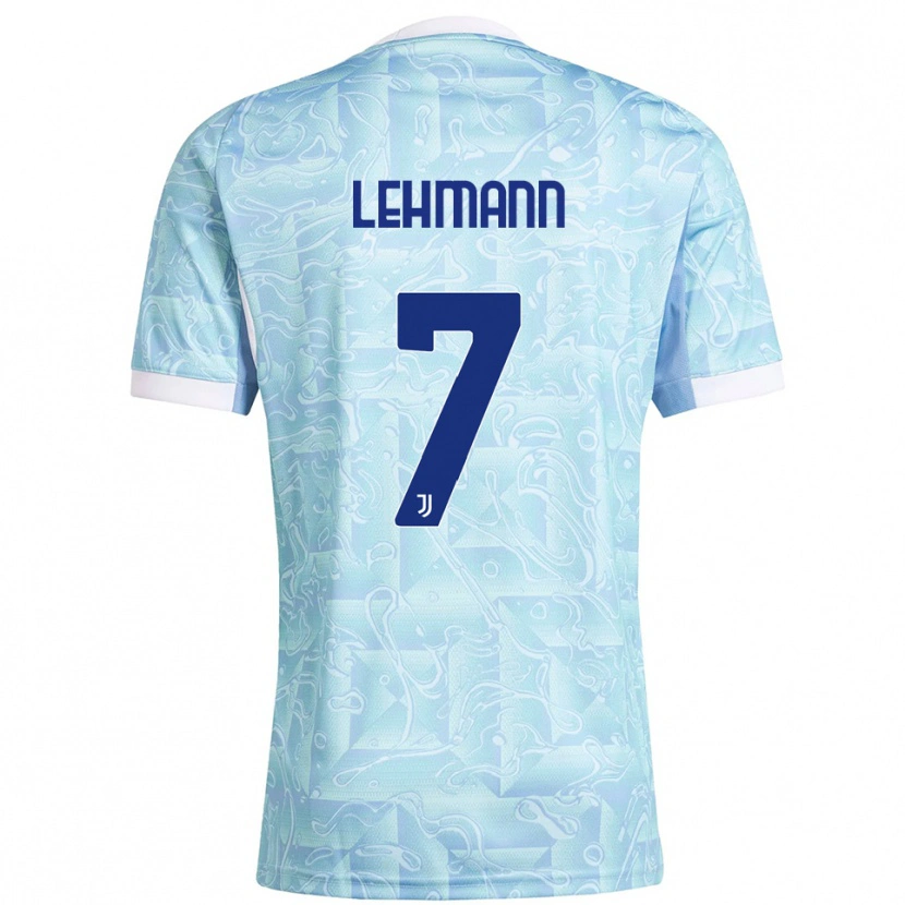 Danxen Hombre Camiseta Alisha Lehmann #7 Azul Cielo Amarillo 2ª Equipación 2025/26 La Camisa México