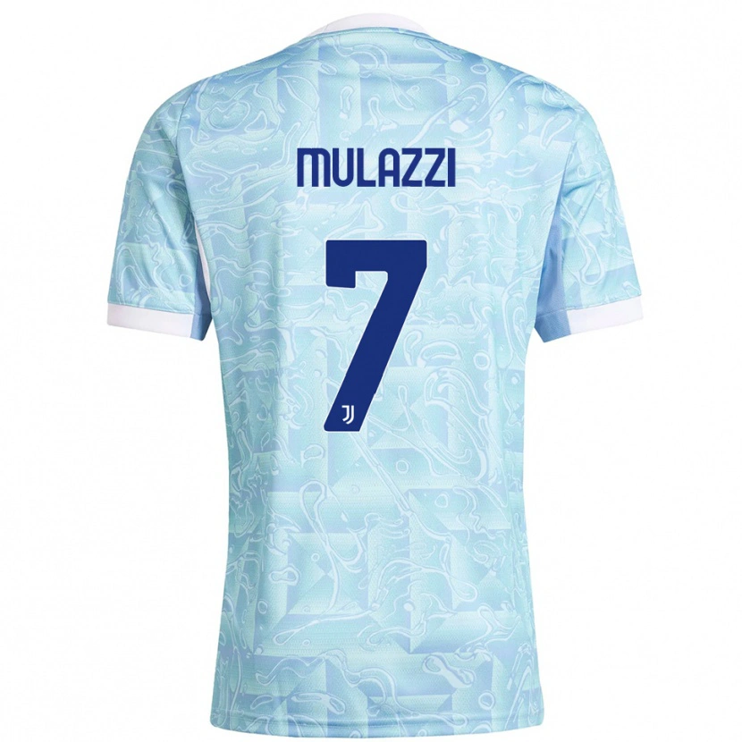 Danxen Hombre Camiseta Gabriele Mulazzi #7 Azul Cielo Amarillo 2ª Equipación 2025/26 La Camisa México