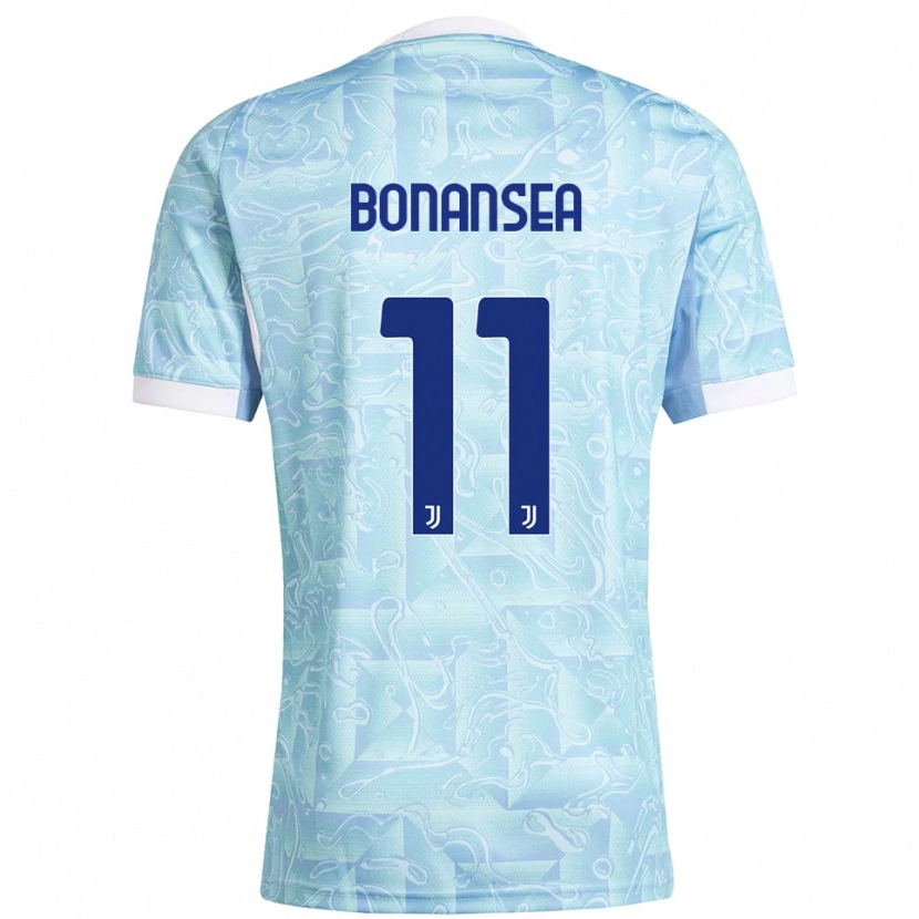 Danxen Hombre Camiseta Barbara Bonansea #11 Azul Cielo Amarillo 2ª Equipación 2025/26 La Camisa México