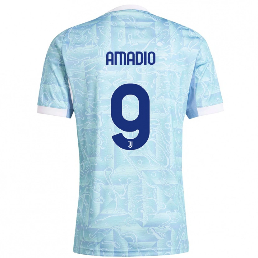 Danxen Hombre Camiseta Alex Amadio #9 Azul Cielo Amarillo 2ª Equipación 2025/26 La Camisa México