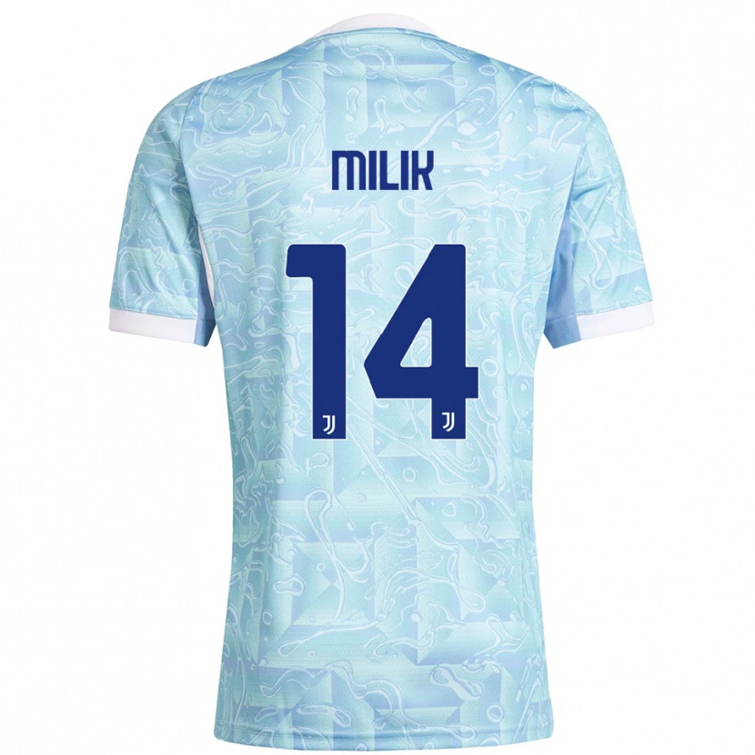 Danxen Hombre Camiseta Arkadiusz Milik #14 Azul Cielo Amarillo 2ª Equipación 2025/26 La Camisa México