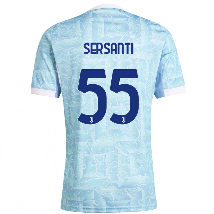 Danxen Hombre Camiseta Alessandro Sersanti #55 Azul Cielo Amarillo 2ª Equipación 2025/26 La Camisa México