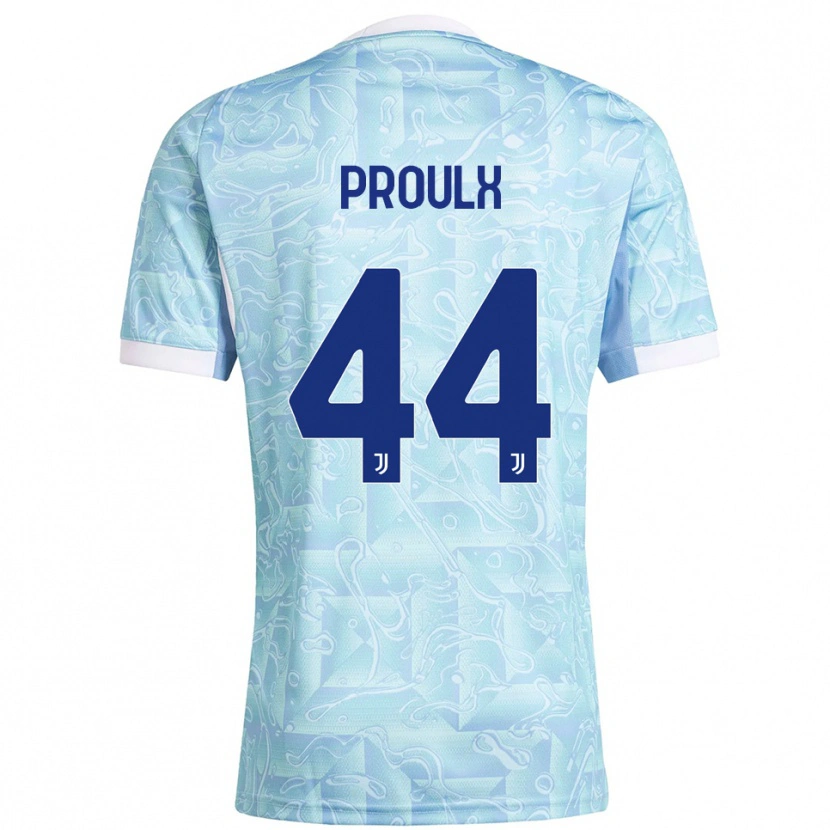 Danxen Hombre Camiseta Lysianne Proulx #44 Azul Cielo Amarillo 2ª Equipación 2025/26 La Camisa México