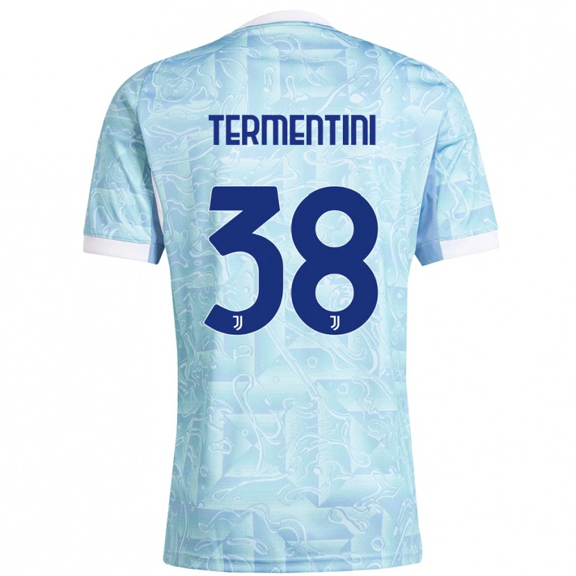 Danxen Hombre Camiseta Giorgia Termentini #38 Azul Cielo Amarillo 2ª Equipación 2025/26 La Camisa México