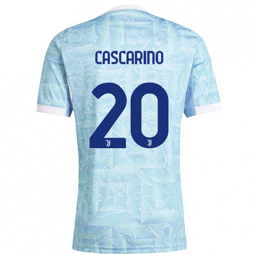 Danxen Hombre Camiseta Estelle Cascarino #20 Azul Cielo Amarillo 2ª Equipación 2025/26 La Camisa México