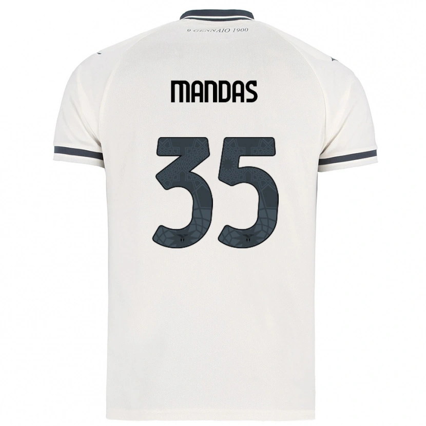 Danxen Hombre Camiseta Christos Mandas #35 Blanco Marino 2ª Equipación 2025/26 La Camisa México