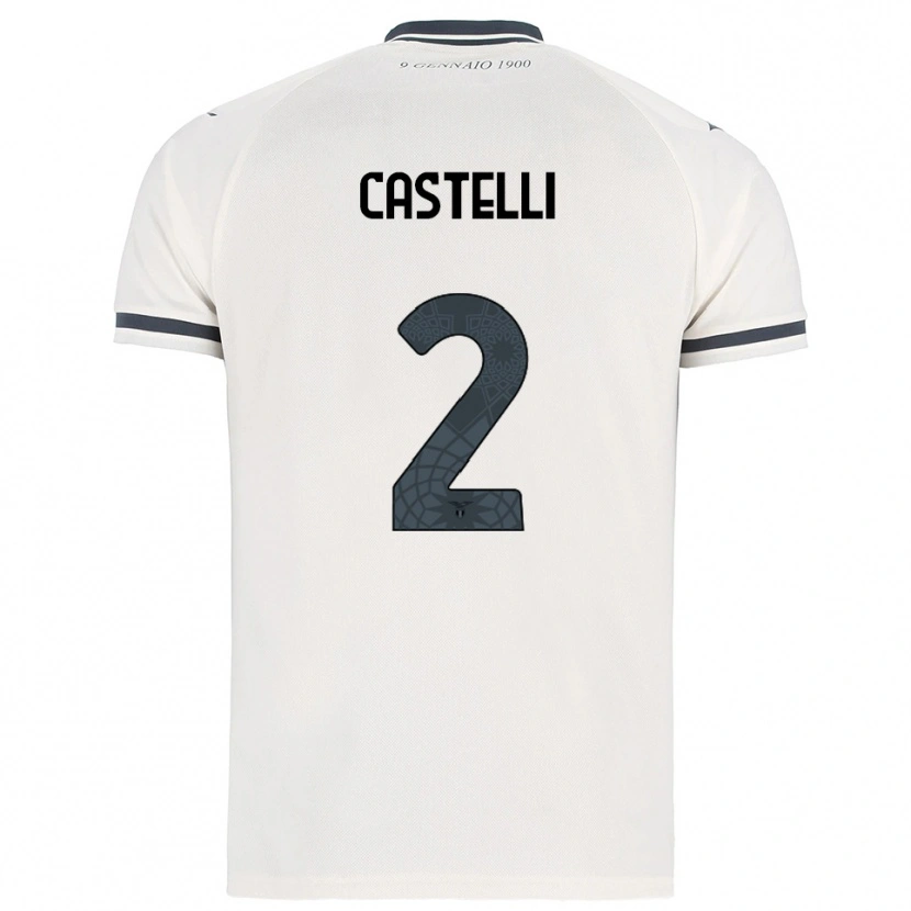 Danxen Hombre Camiseta Valerio Castelli #2 Blanco Marino 2ª Equipación 2025/26 La Camisa México