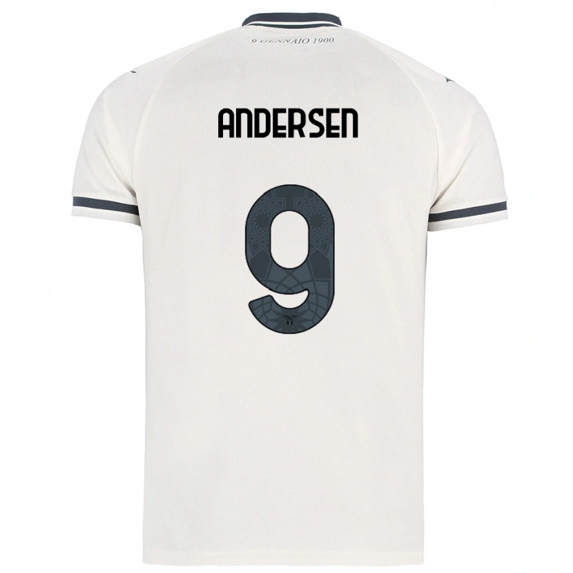Danxen Hombre Camiseta Signe Holt Andersen #9 Blanco Marino 2ª Equipación 2025/26 La Camisa México